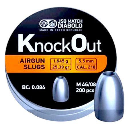 Chumbinho Jsb Slug KnockOut 25,39gr (CAL.216) c/200und. Calibre 5.5mm