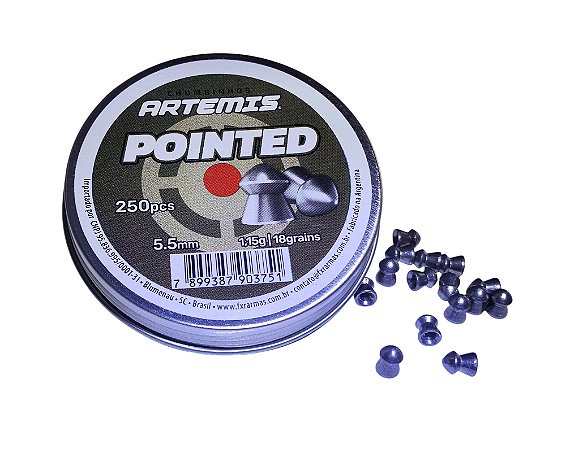 Chumbinho Artemis Pointed 18gr c/250 und. 5.5mm