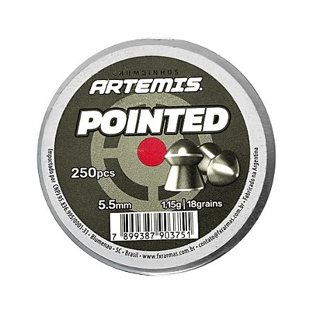 Chumbinho Artemis Pointed 18gr c/250 und. 5.5mm