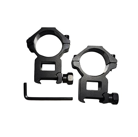 Mount Suporte para Luneta Alto Trilho 22mm Tubo 30mm (ver medidas na imagem)