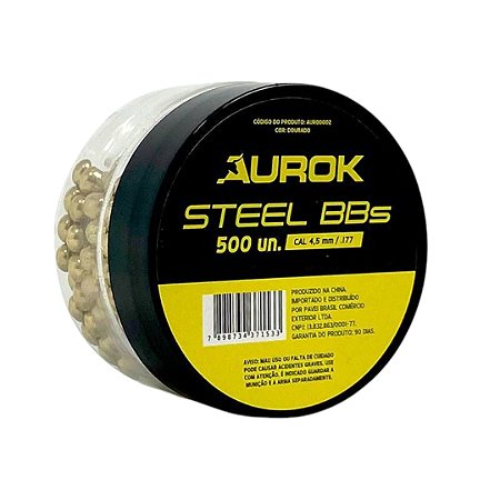 Esferas de Aço Aurok Steel BBS 4,5 mm Dourada com 500 Unidades