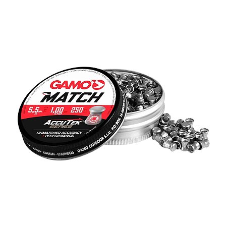 Chumbinho Gamo Match AccuTek Series 5,5mm com 250 Unidades