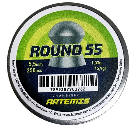Chumbinho Artemis Round 5.5mm Com 250 Unidades