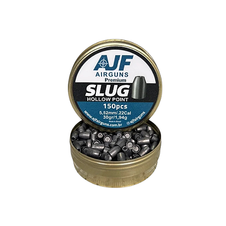 Chumbinho Slug AJF Airguns 5.52mm Cal.22 30gr com 150