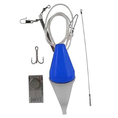Kit Completo Pesca Espada Com Bóia Luminosa Para Pesca Noturna Azul