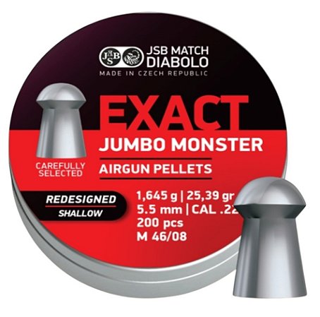 Chumbinho Jsb Exact Jumbo Monster Redesigned Shallow 25,39gr c/200 und. Calibre 5.52mm