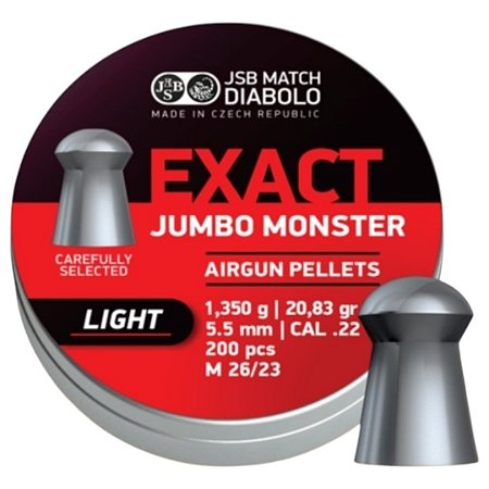 Chumbinho Jsb Exact Jumbo Monster Redesigned Light 20,83gr c/200 und. Calibre 5.52mm