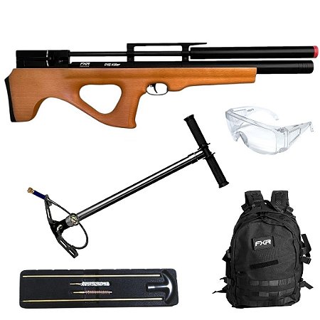 Carabina de Pressão PCP FXR Artemis P15 Killer 5.5mm + Bomba 4 estágios + Mochila + Kit Limpeza + Óculos