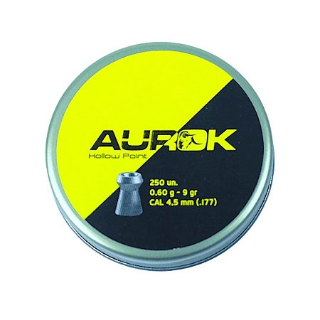 Chumbinho Aurok Hollow Point 250 unidades 4.5mm