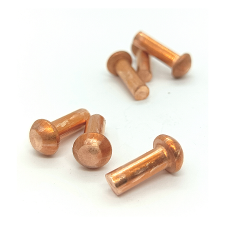 Rebite Maciço Cabeça Redonda 3/16 x 5/8 Cobre (4,8 x 16) - 1 Kg (Média 286 Peças)