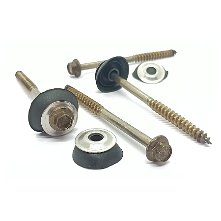 Parafuso Telha Sextavado Rs 5/16 x 130mm + Vedação - Inox 304