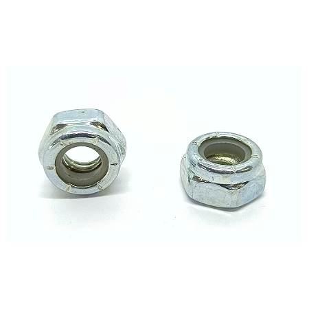 Porca Sextavada Travante 3/16 Bsw-24 Com Nylon Parlock Zincada