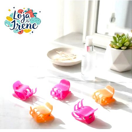 kit com 12 unidades de Presilha Piranha Pequena Prender Cabelo Penteado cores variadas EQZG7THLA