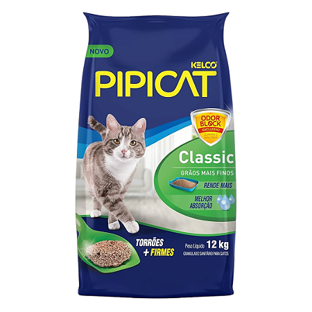 Areia Higiênica Pipicat Classic 12kg