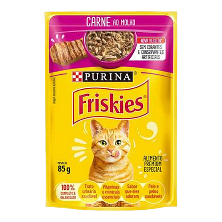 Friskies Sachê Gato Adulto Sabor Carne 85g