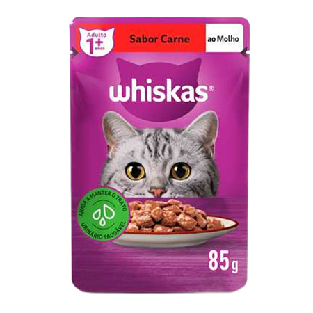 Whiskas Sachê Gato Adulto Sabor Carne 85g