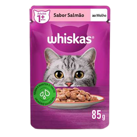 Whiskas Sachê Gato Adulto Sabor Salmão 85g