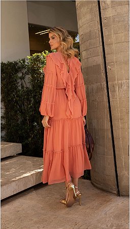 vestido chiffon luzia fazzoli