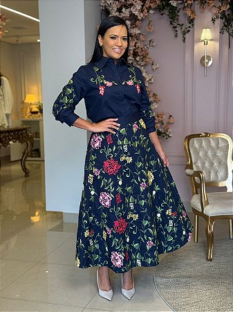 CONJUNTO EM BORDADO CHAPADO