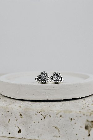 Brinco Coração cravejado