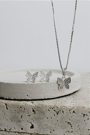 Conjunto Borboleta Cravejado
