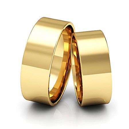 Aliança Quadrada Simples - Moeda Antiga