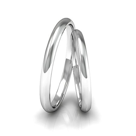 Aliança Abaulada Simples - Prata 950