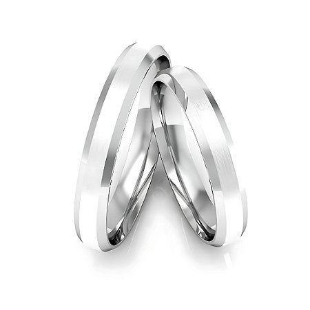 Aliança Chanfrada Simples - Prata 950