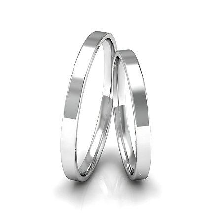 Aliança Quadrada Simples - Prata 950