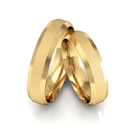Aliança Chanfrada Simples - Ouro 18k