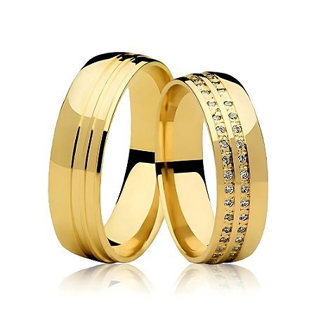 Aliança  Lobamba - Ouro 18k