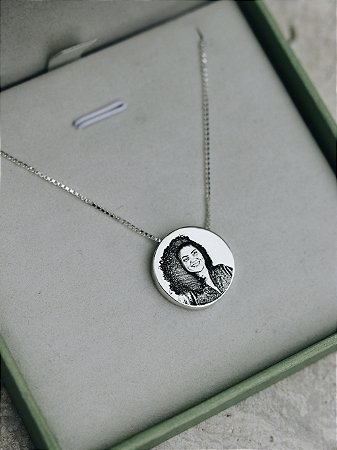 Colar Personalizado Fotogravação - Redondo