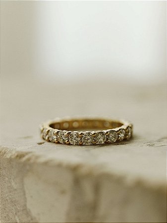 Anel Aparador Halo - Ouro 18k com Diamantes