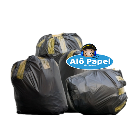 Saco de lixo 75x90 preto 100 lts / Leve / 100 un