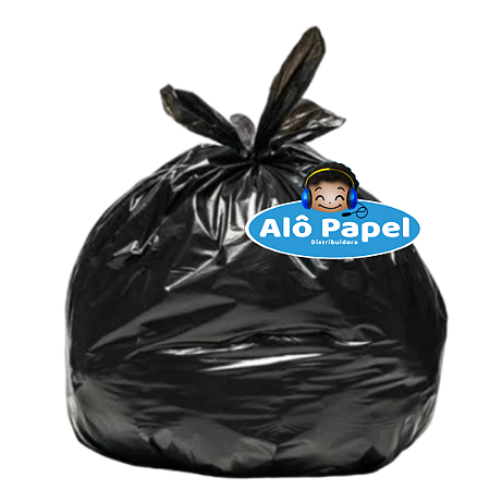 Saco de lixo 50x60 preto 40 lts / 100 un