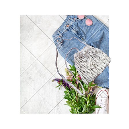 Bolsinha De Tricô Algodão Natural