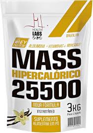 Mass Hipercalórico 25.550 Health Labs Sabor Baunilha 3kg
