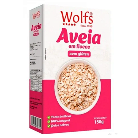 Aveia em Flocos - Sem Glúten - 150g - Wolfs