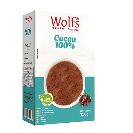Cacau em Pó - Sem Glúten - 150g - Wolfs
