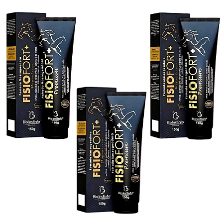 Kit 3 Pomadas Massageadora Fisiofort Premium