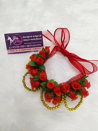 Arranjo de coque para ballet clássico luxo vermelho