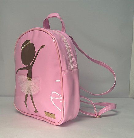 Mochila cor de rosa bailarina luxo para aulas de ballet