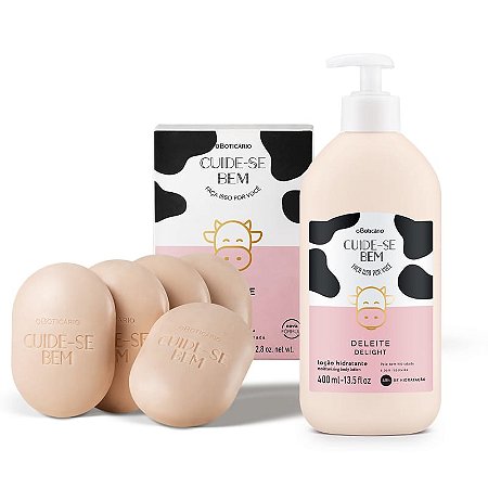 Combo Cuide-se Bem Deleite: Loção Corporal 400ml + Sabonete em Barra 5x80g