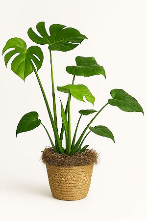 Arranjo Costela de Adão no Vaso Vime