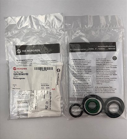 Kit reparo para atuador cilindro Norgren - modelo QA/8040/00