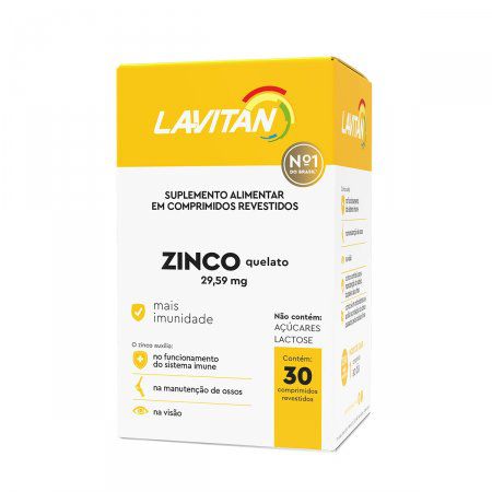 Suplemento Alimentar Lavitan Zinco 29,59mg com 30 Comprimidos