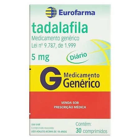 Tadalafila 5mg 30 comprimidos Eurofarma Genérico