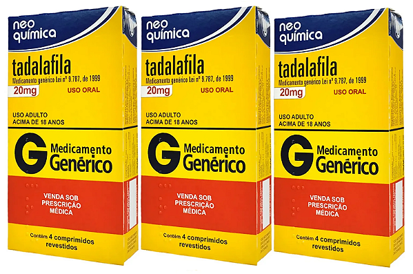 Kit C/ 3 Caixas Tadalafila 20 Mg 4 Cp Envio Rápido