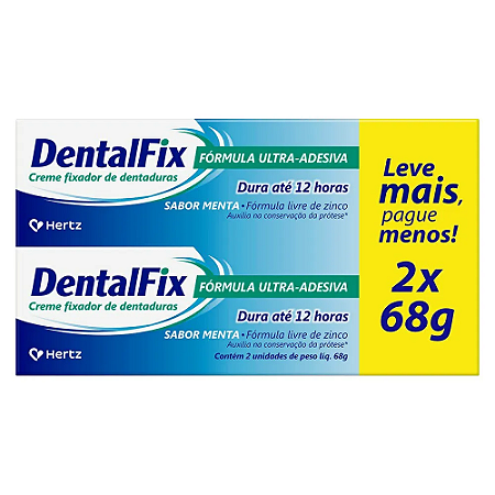 Creme Fixador de Dentadura Dentalfix Sabor Menta 2 unidades 68g