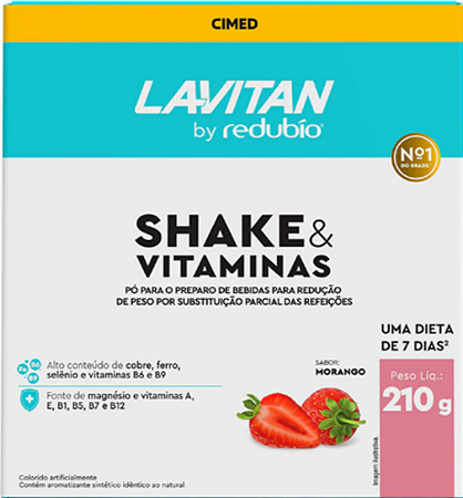 Lavitan Redubío Shake & Vitaminas Sabor Morango 210g